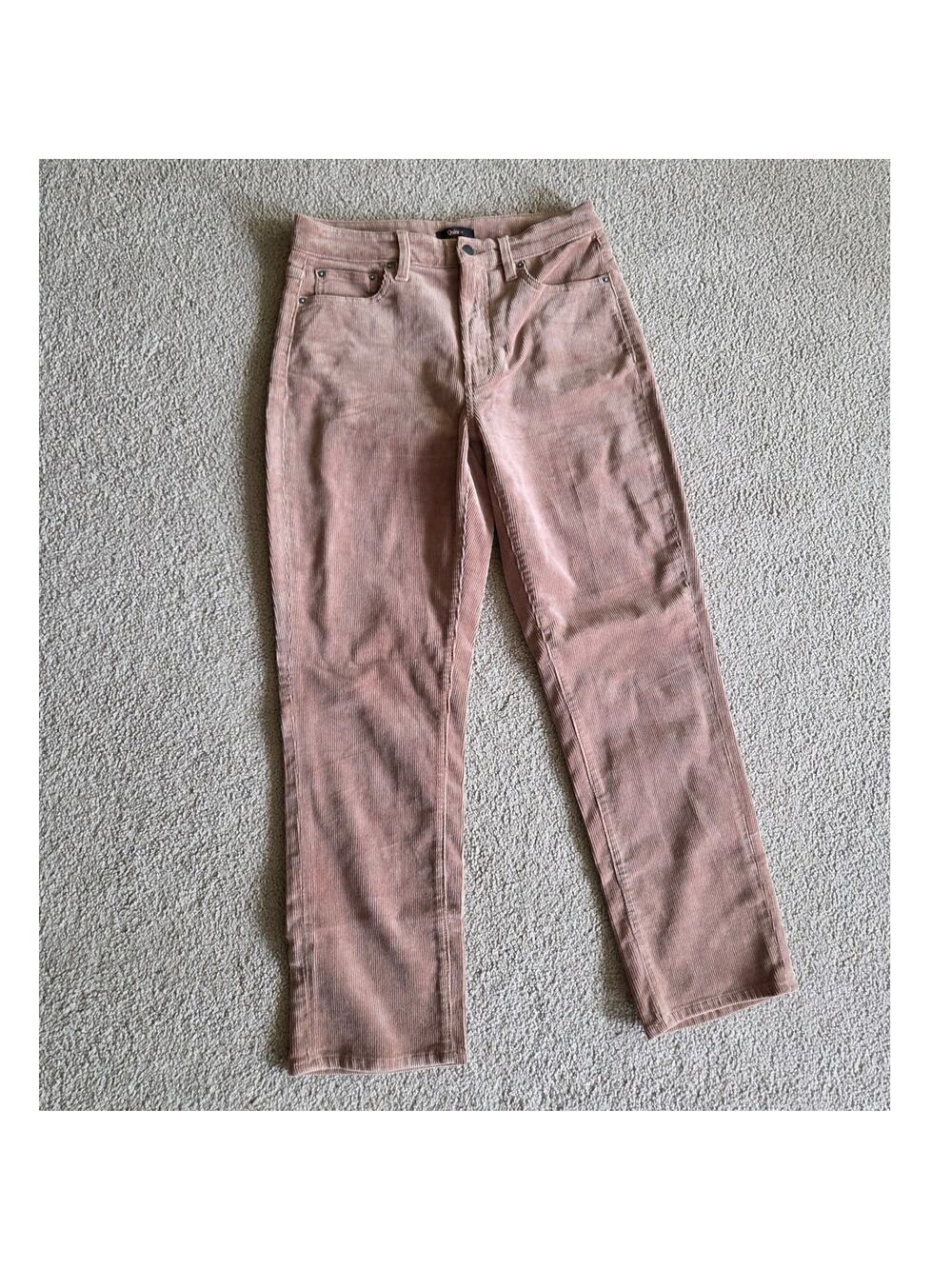 Quince straight leg stretch corduroy warm brown casual pants organic cotton 8